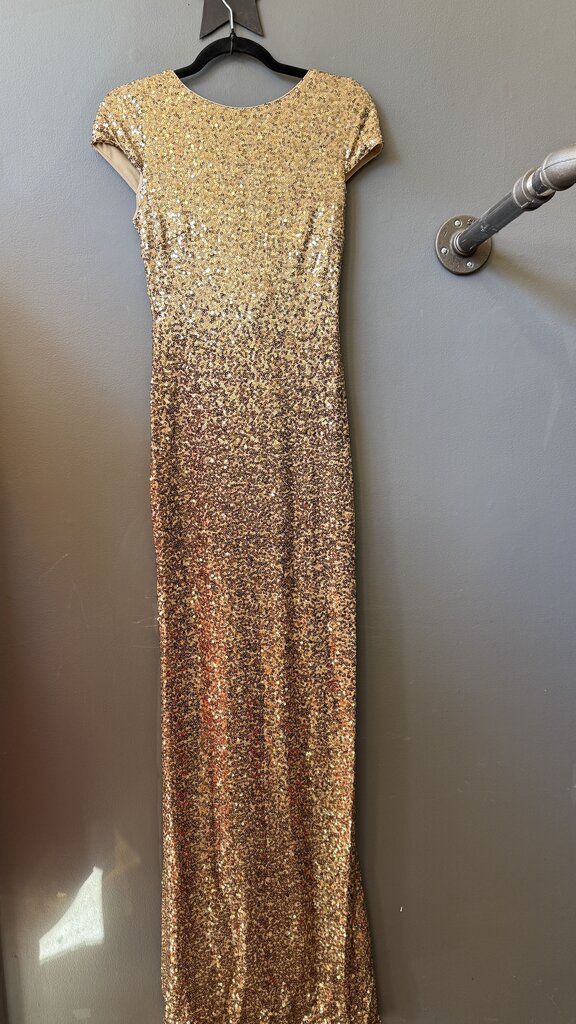 Sequin Cowlback Maxi Gown Dress