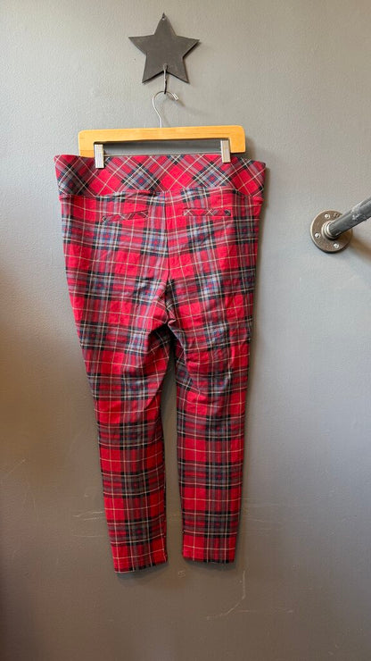 Plaid Skinny Stretch Legging Pants