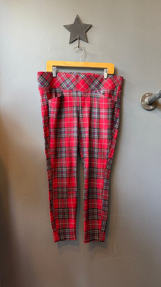 Plaid Skinny Stretch Legging Pants