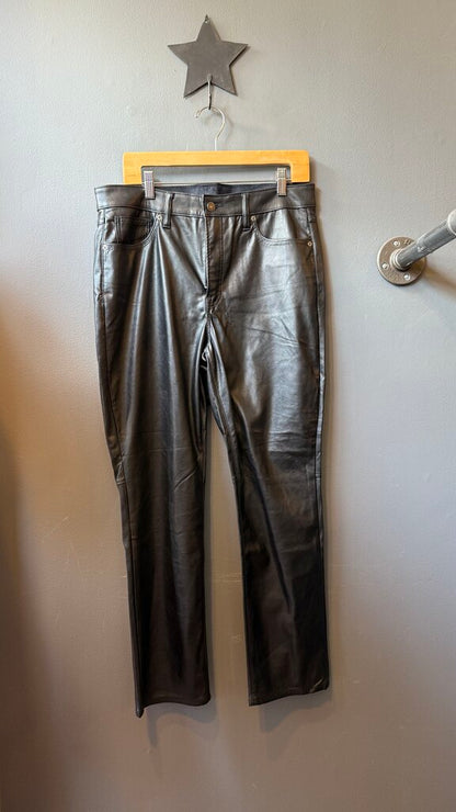 Vintage Slim High Rise Faux Leather Pants