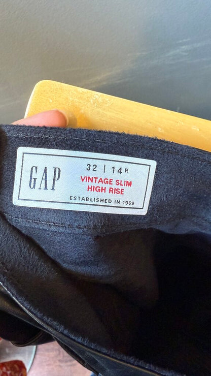 Vintage Slim High Rise Faux Leather Pants