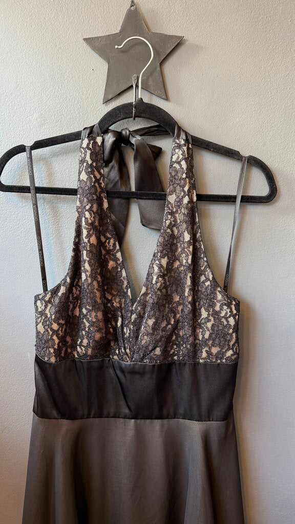 Lace Top Halter Midi Dress