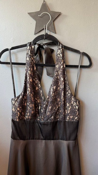 Lace Top Halter Midi Dress