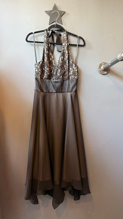 Lace Top Halter Midi Dress