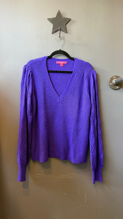 Puff Shoulder Vneck Sweater