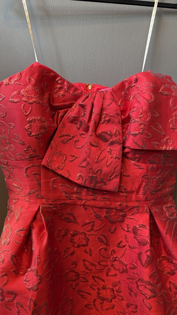 Bow Strapless Fit Flare Dress