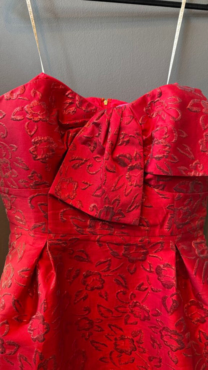 Bow Strapless Fit Flare Dress