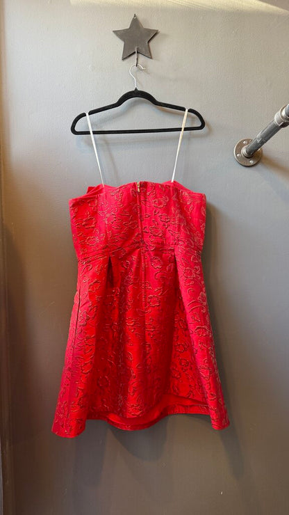 Bow Strapless Fit Flare Dress