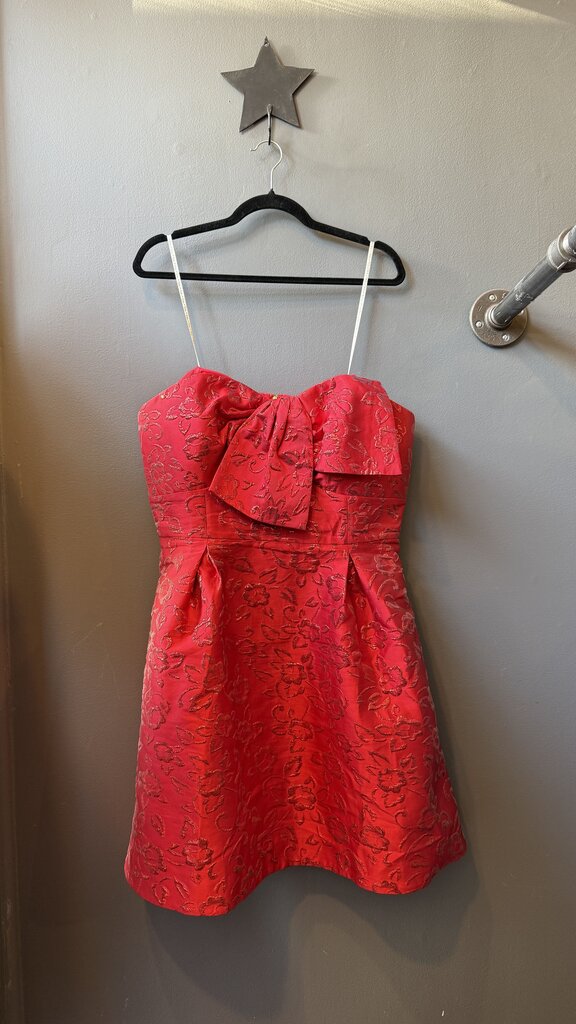 Bow Strapless Fit Flare Dress