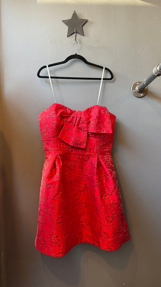 Bow Strapless Fit Flare Dress