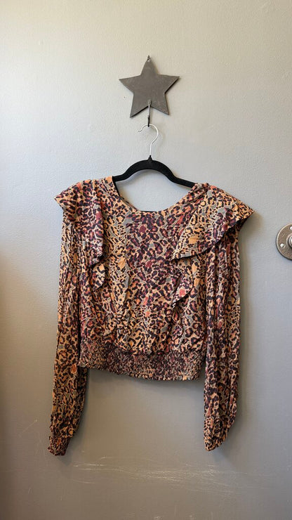 Open Back Leopard Blouse