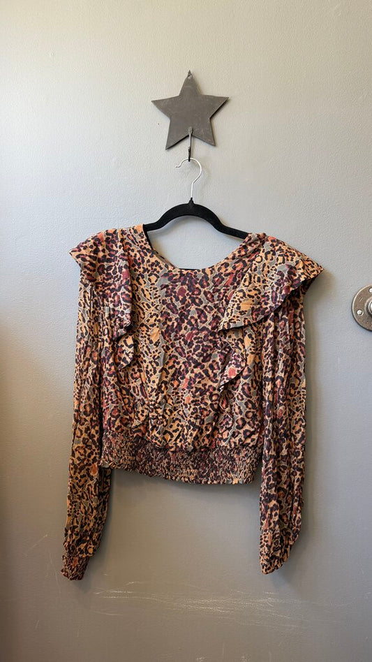 Open Back Leopard Blouse
