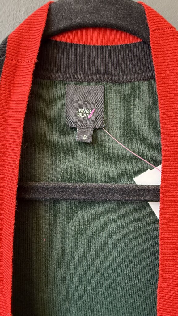 Red Trim Cardigan Sweater