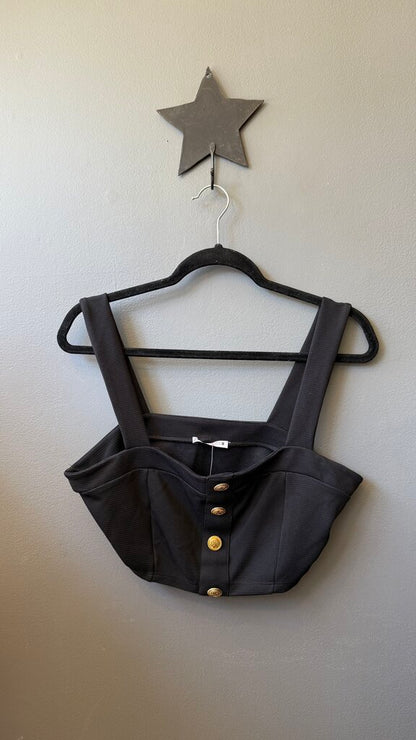 Gold Button Crop Top