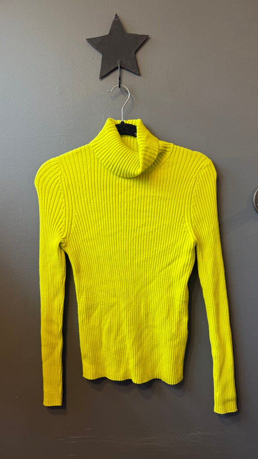 Ribbed Neon Turtleneck Sweater