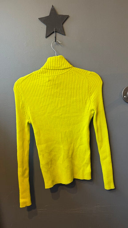 Ribbed Neon Turtleneck Sweater