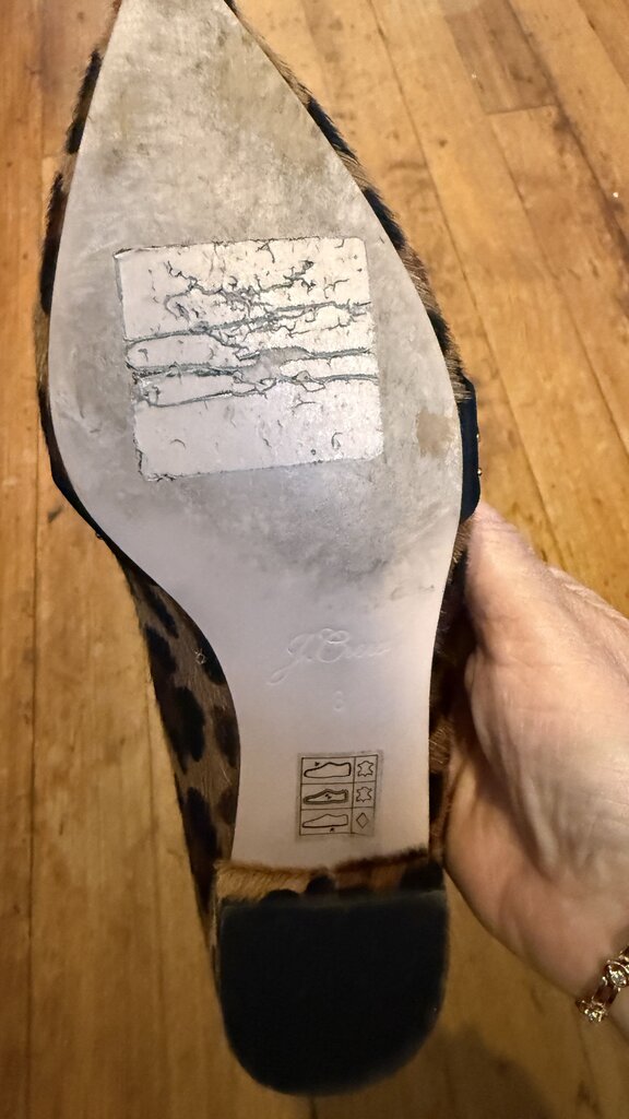 Ponyhair Leopard Bow Pointed Flats