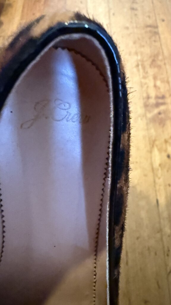 Ponyhair Leopard Bow Pointed Flats