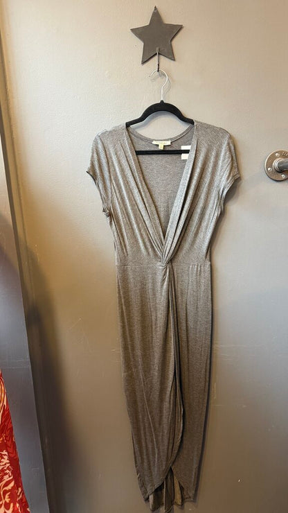 Jersey Knot Front Midi Dress