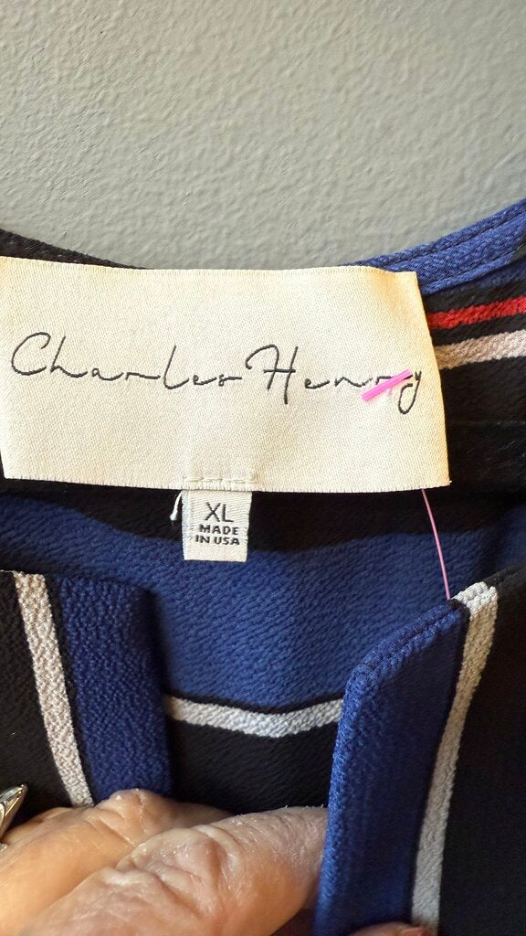 Mixed Stripe Fit Flare Dress