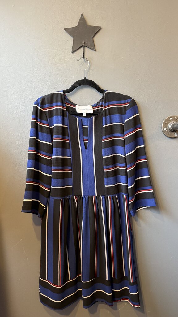 Mixed Stripe Fit Flare Dress