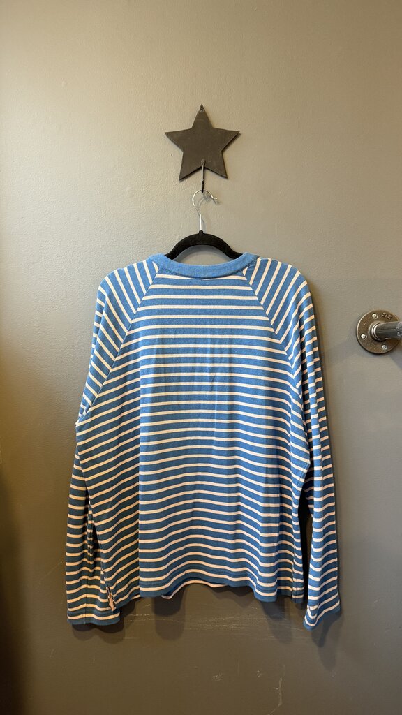 Stripe Cotton Terry Henley Top