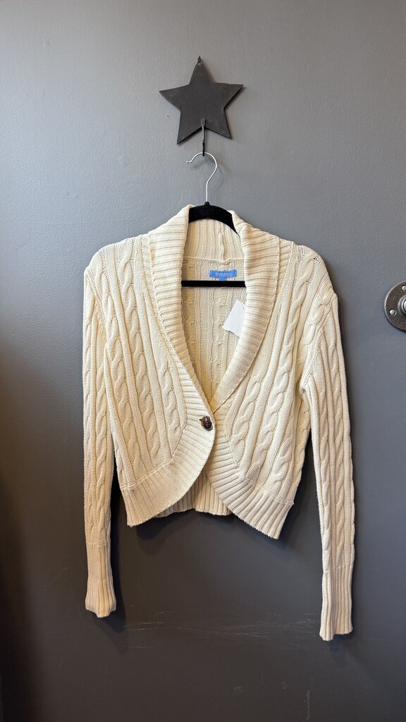 Cotton Cashmere Cable Bolero Cardigan Sweater