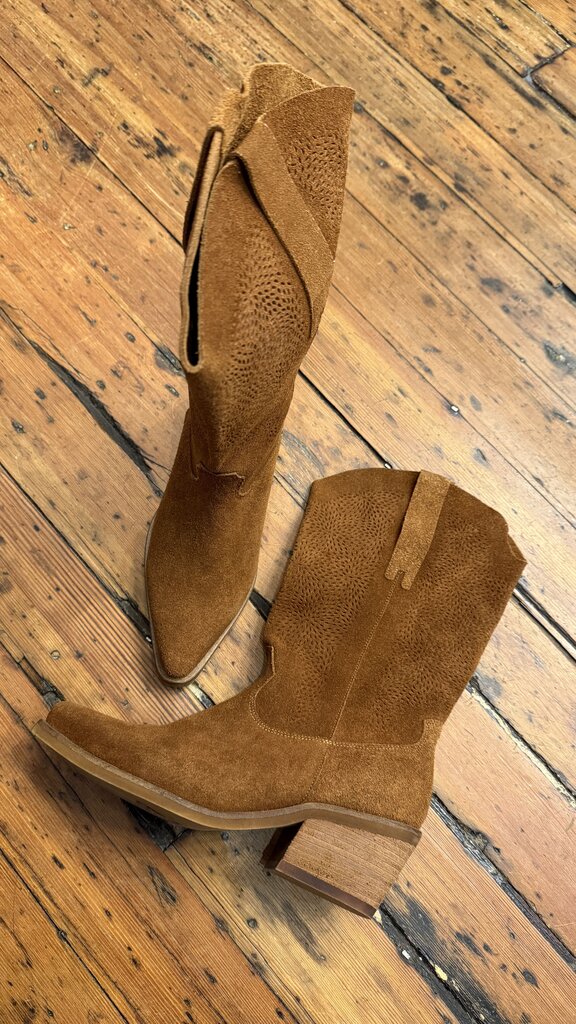 Suede Perforated Boots