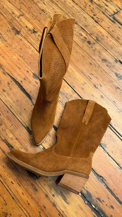 Suede Perforated Boots