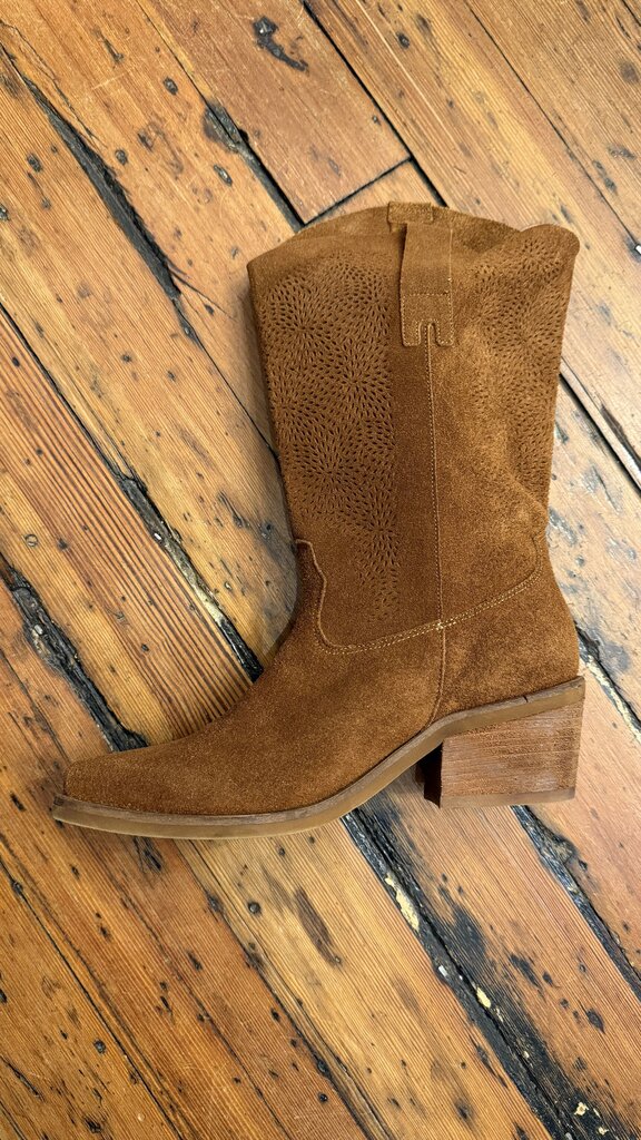 Suede Perforated Boots
