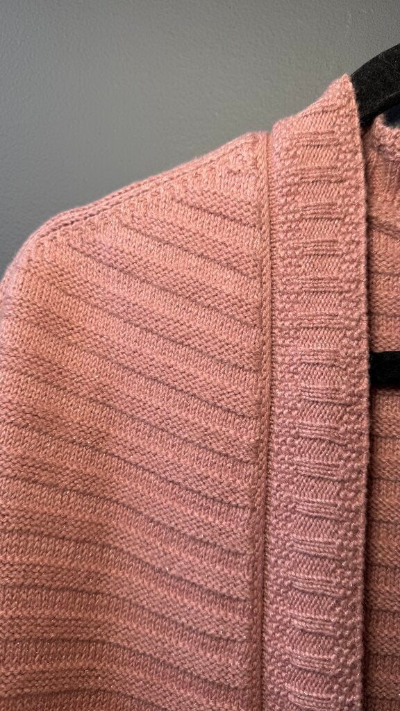 Metallic Sleeveless Open Cardigan Sweater