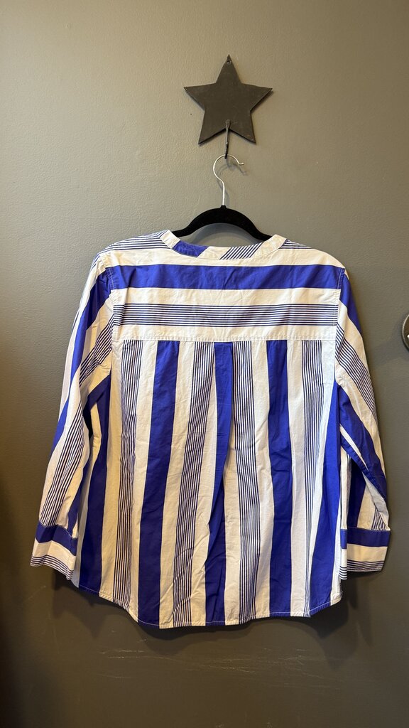 Mixed Stripe Popover Blouse
