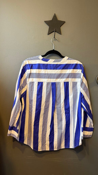 Mixed Stripe Popover Blouse