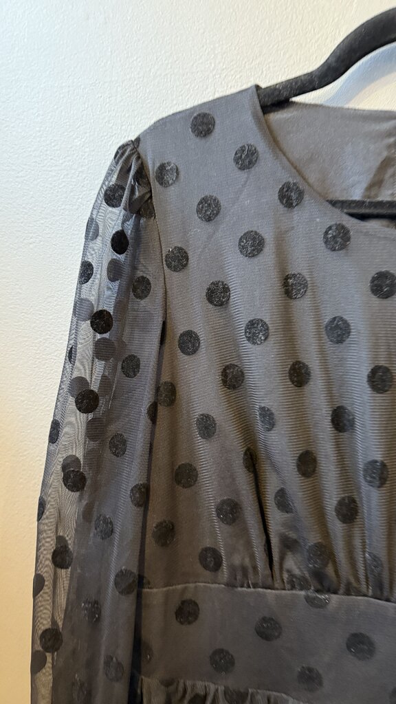 Velvet Dot Tulle Midi Dress