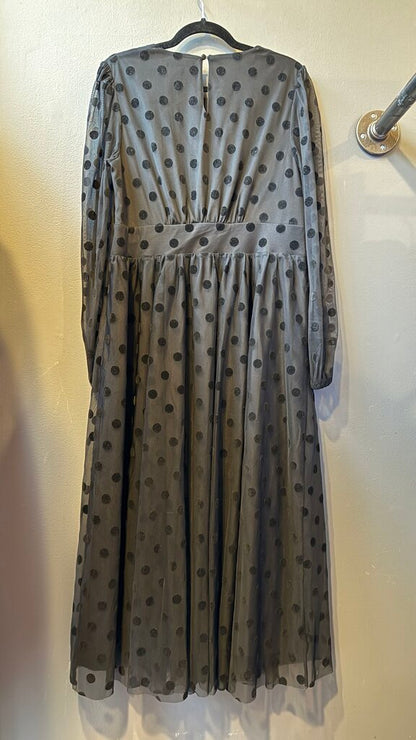 Velvet Dot Tulle Midi Dress