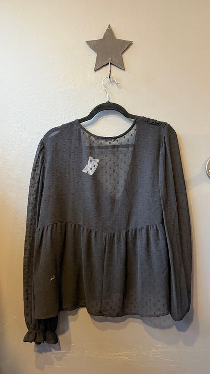 Swiss Dot Vneck Blouse