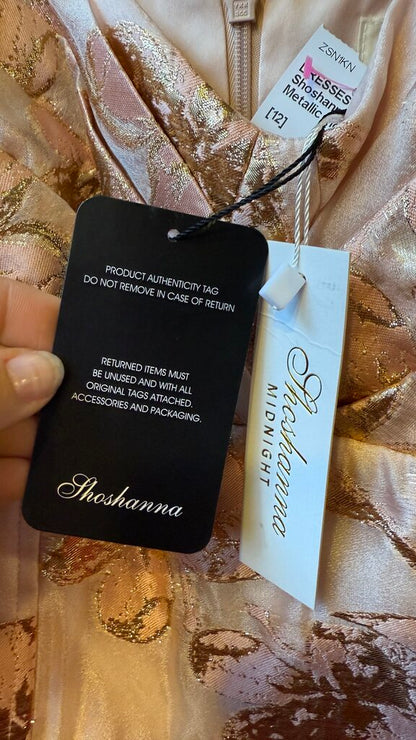 Metallic Floral Midi Gown