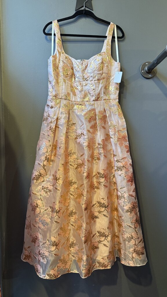 Metallic Floral Midi Gown