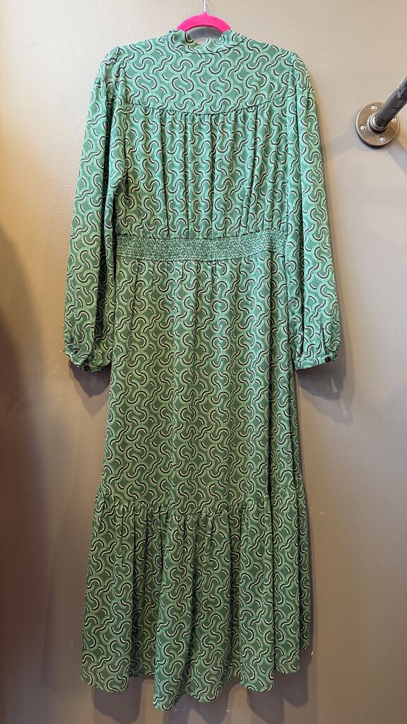 Arc Print Longsleeve Midi Dress