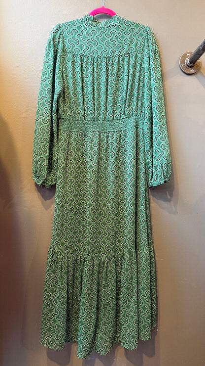 Arc Print Longsleeve Midi Dress