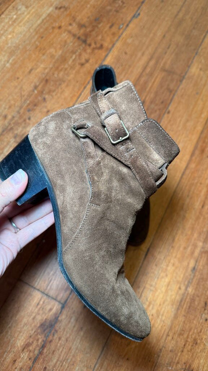 Suede Belted Booties