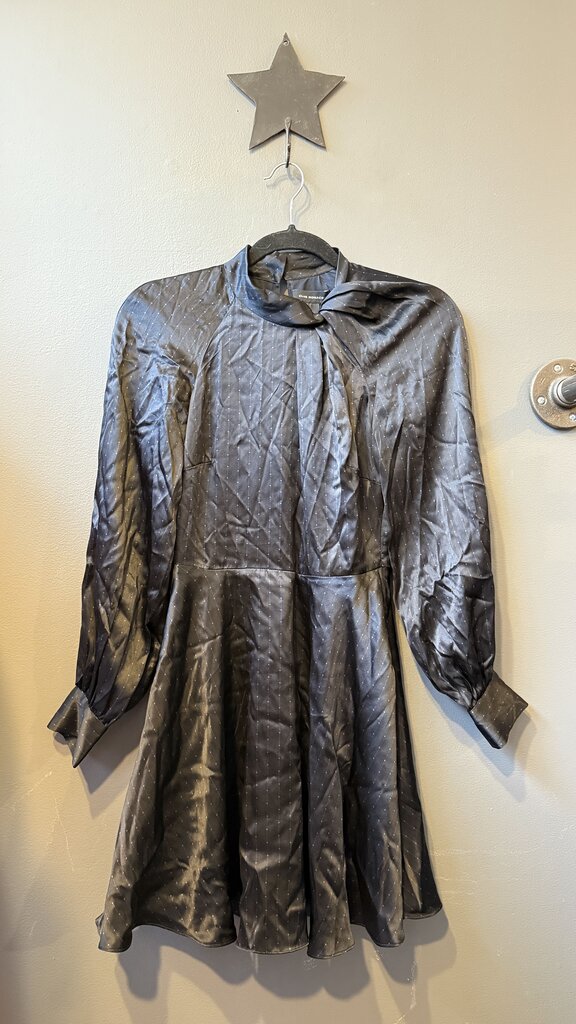 Silk High Neck Longsleeve Dress