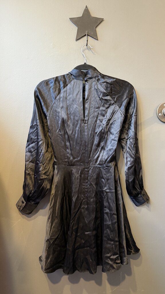 Silk High Neck Longsleeve Dress