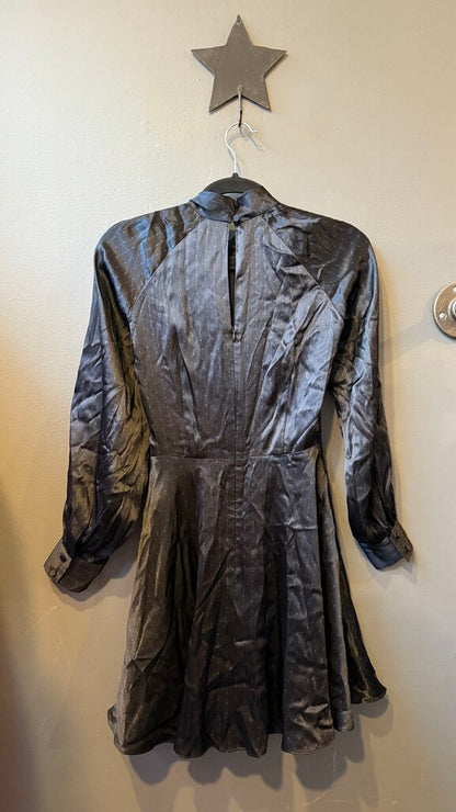 Silk High Neck Longsleeve Dress