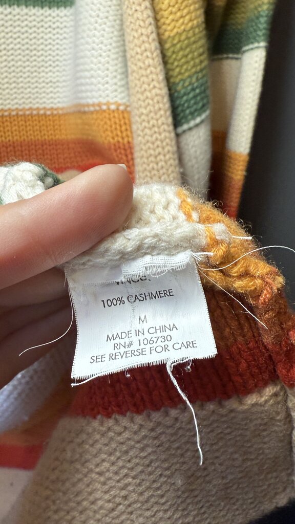 Cashmere Stripe Open Cardigan Sweater