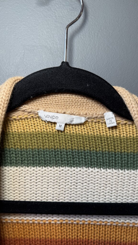 Cashmere Stripe Open Cardigan Sweater