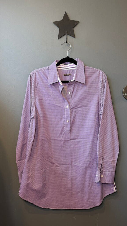 Check Popover Tunic Blouse