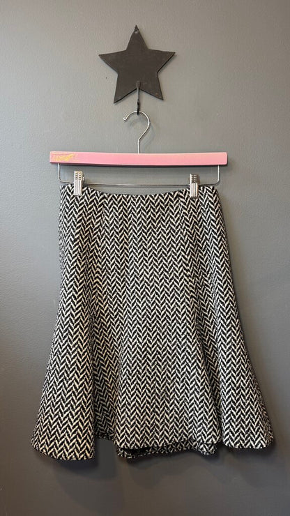 Herringbone Tweed Flip Skirt