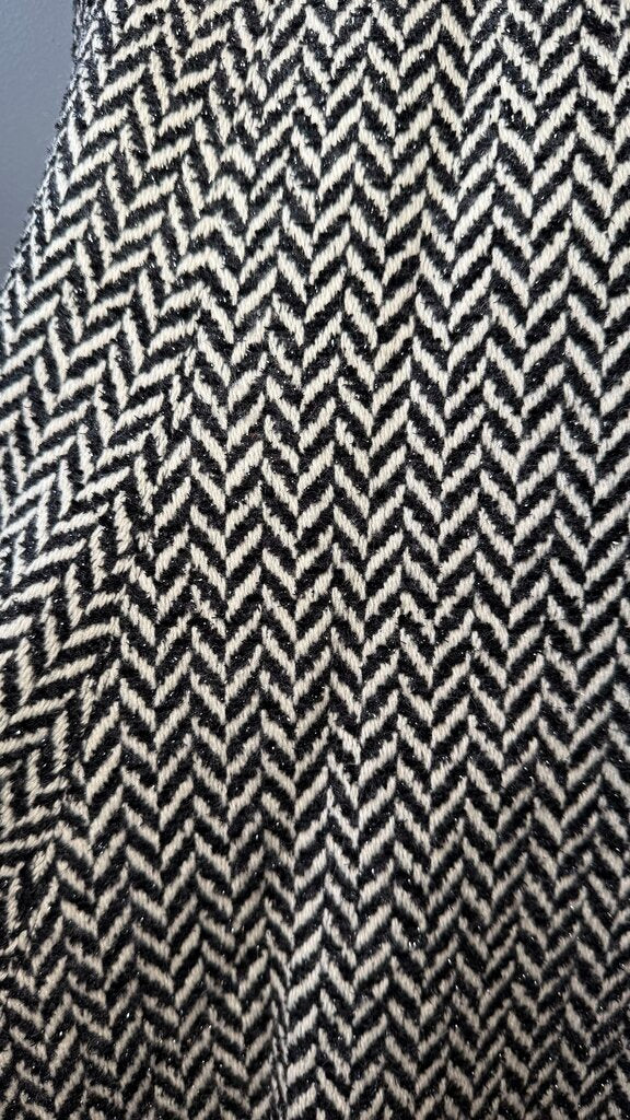 Herringbone Tweed Flip Skirt