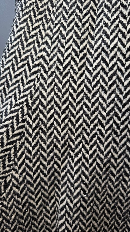 Herringbone Tweed Flip Skirt